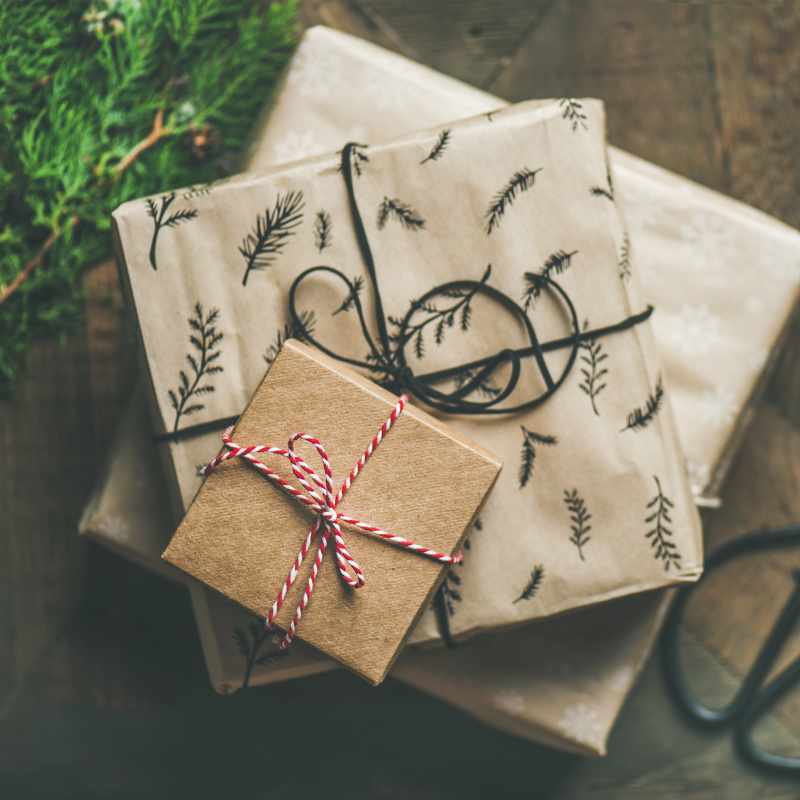 Hand Stamped Wrapping Paper