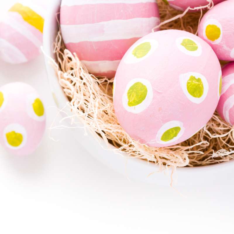 Pink & yellow Easter eggs