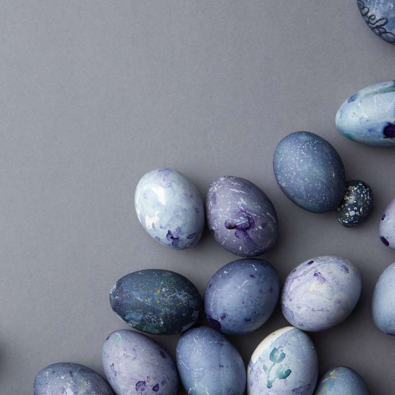 blue themed Easter eggs