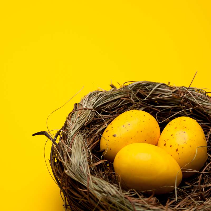 yellow Easter eggs