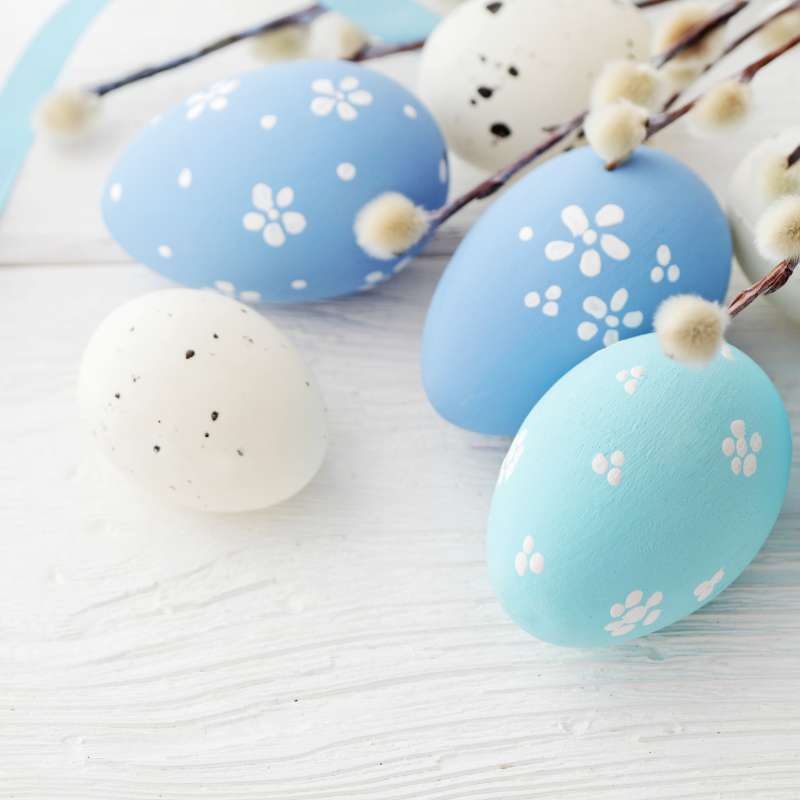 Blue Easter eggs