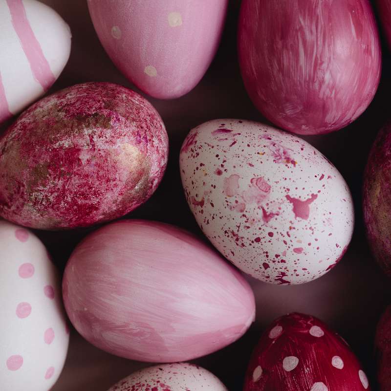 Pink Easter eggs
