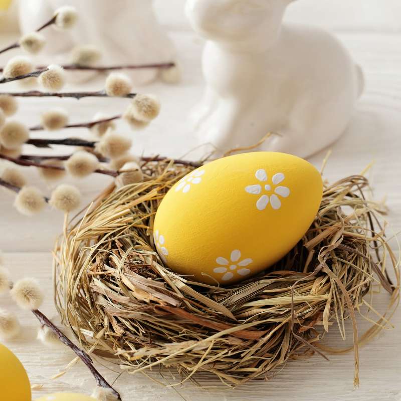 Elegant daisy Easter eggs