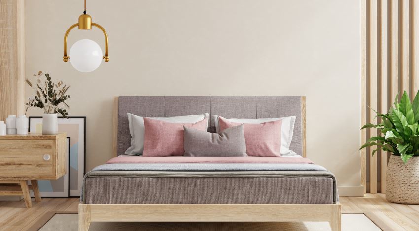 Muted pink pillows