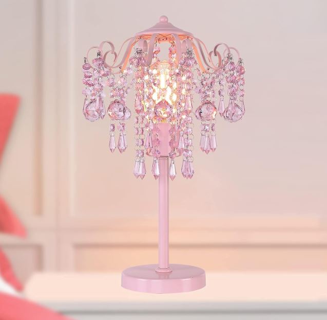 Pink crystal lamp