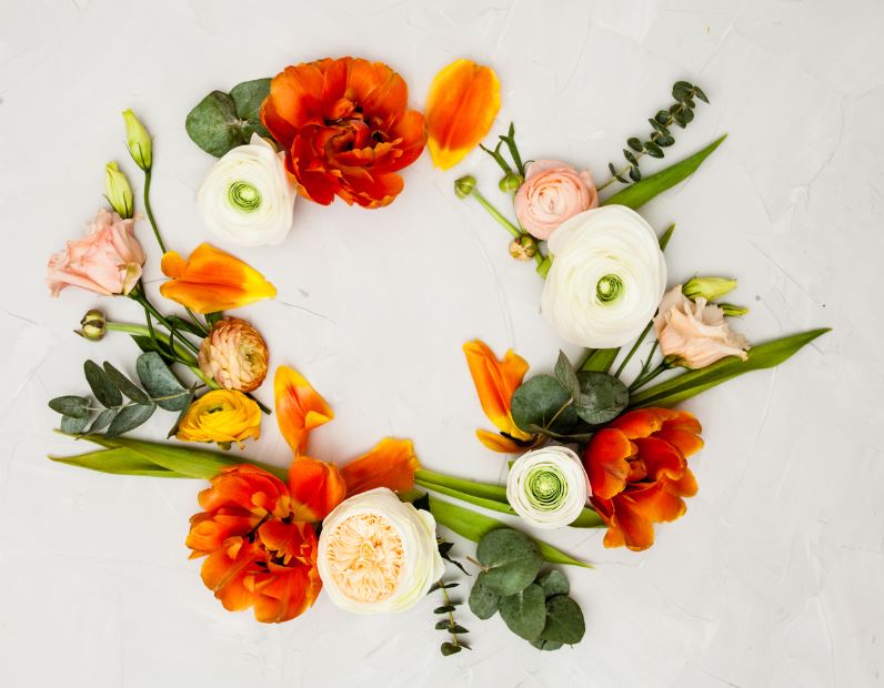 Dried flowers spring wreath