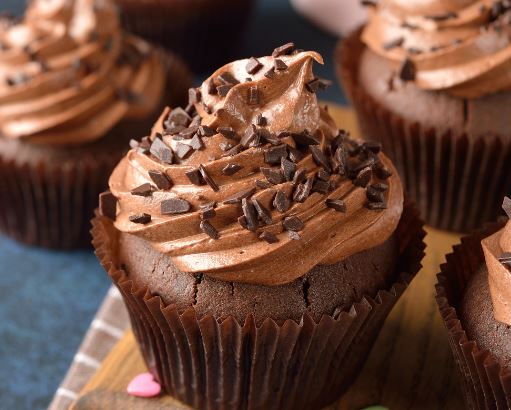 Chocolate cocoa nibs cupcakes
