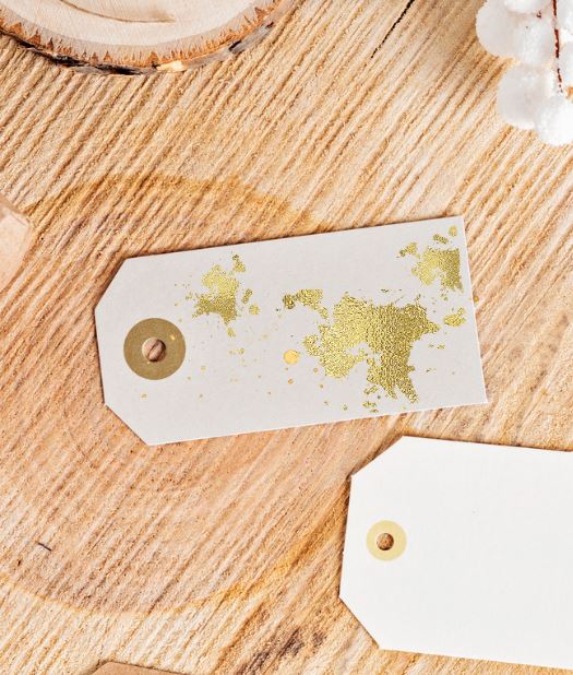 Gold leaf gift tags