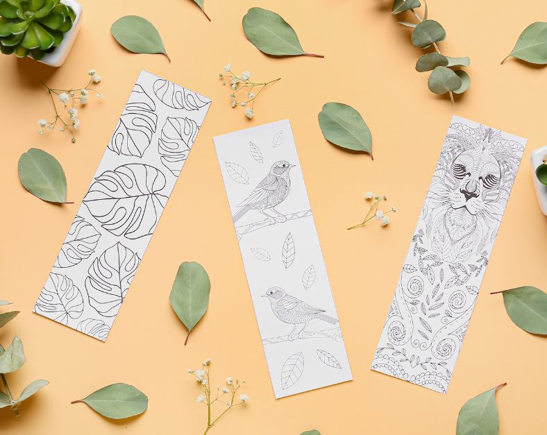 Coloring book cut out bookmarks