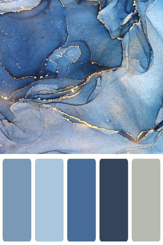 Blue Alcohol marker Color Palette